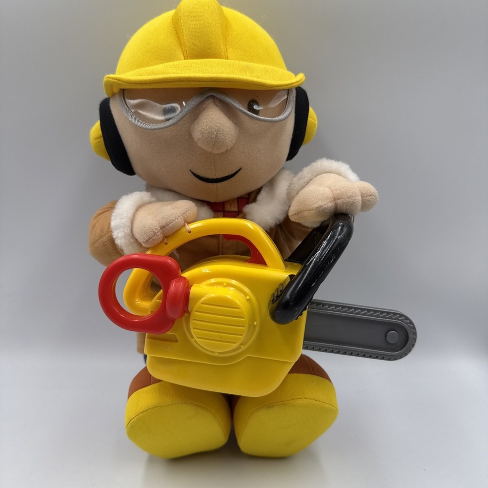 Bob the Builder With Chainsaw 14" Plush Interactive 2002 PLAYSKOOL RARE Working